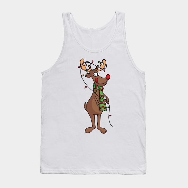 Rudolph Reindeer Tank Top by JoyFabrika